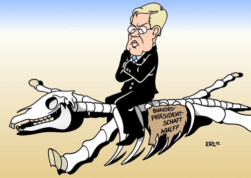 Cartoon: Wer sagts ihm? (medium) by Erl tagged bundespräsident,christian,wulff,affären,privat,haus,kredit,aussage,erklärung,bericht,bild,zeitung,drohung,pressefreiheit,amt,schaden,bundespräsident,wulff,affären,privat,haus,aussage,erklärung,bericht