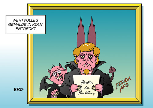 Cartoon: Wertvolles Gemälde (medium) by Erl tagged karikatur,wertvoll,gemälde,malen,bild,rechtsextremismus,rechtspopulismus,afd,pegida,ursache,merkel,flüchtlingspolitik,flüchtlinge,migranten,nordafrika,täter,vergewaltigung,belästigung,sexuelle,raub,diebstahl,übergriffe,neujahr,silvester,köln,erl,köln,silvester,neujahr,übergriffe,diebstahl,raub,sexuelle,belästigung,vergewaltigung,täter,nordafrika,migranten,flüchtlinge,flüchtlingspolitik,merkel,ursache,pegida,afd,bild,malen,gemälde,wertvoll,karikatur,erl