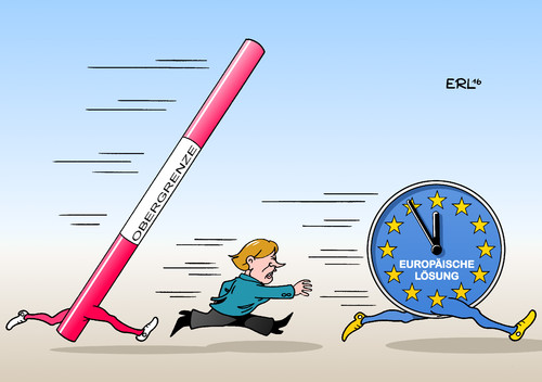 Cartoon: Wettlauf (medium) by Erl tagged flüchtlinge,flüchtlingsfrage,eu,europäisch,lösung,solidarität,zeit,davonlaufen,bundeskanzlerin,angela,merkel,cdu,verfolgt,obergrenze,csu,bayern,österreich,wettlauf,karikatur,erl,flüchtlinge,flüchtlingsfrage,eu,europäisch,lösung,solidarität,zeit,davonlaufen,bundeskanzlerin,angela,merkel,cdu,verfolgt,obergrenze,csu,bayern,österreich,wettlauf,karikatur,erl