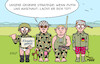 Cartoon: Bundeswehr (small) by Erl tagged politik,bundeswehr,wehrbericht,wehrbeauftragte,eva,högl,mängel,ausrüstung,waffen,munition,bedrohung,wladimir,putin,russland,krieg,angriff,überfall,ukraine,verteidigung,hilfe,karikatur,erl