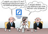 Cartoon: Deutsche Bank (small) by Erl tagged deutsche,bank,aktionär,großaktionär,katar,menschenrechte,verbraucherschutz,mängel