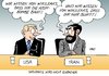Cartoon: Diplomatie (small) by Erl tagged usa iran gespräch atomprogramm atomenergie nutzung atomwaffen verdacht information wikileaks daten datenleck internet