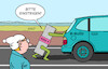 Cartoon: E-Auto-Prämie (small) by Erl tagged politik,auto,elektromobilität,elektroauto,prämie,förderung,anschub,regierung,michel,karikatur,erl