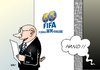 Cartoon: FIFA (small) by Erl tagged fifa,fußball,verband,korruption,bestechung,hand,aufhalten,verdacht,weltmeisterschaft,vergabe,blatter,sepp