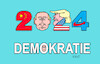 Cartoon: Hartes Jahr (small) by Erl tagged politik,jahreswechsel,2023,2024,silvester,neujahr,demokratie,gefahr,diktatur,autokratie,china,russland,putin,usa,trump,deutschland,afd,landtagswahlen,karikatur,erl