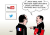 Cartoon: Hollande Erdogan (small) by Erl tagged kommunalwahl,frankreich,türkei,präsident,hollande,sozialist,niederlage,ministerpräsident,erdogan,akp,sieg,kritik,sperrung,youtube,twitter,internet,soziales,netzwerk,social,media