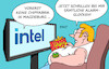 Cartoon: intel (small) by Erl tagged politik,intel,hersteller,halbleiter,chip,mikrochip,computer,fabrik,magdeburg,bau,verschiebung,sparkurs,karikatur,erl