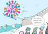 Cartoon: Landung (small) by Erl tagged politik,corona,virus,pandemie,covid19,fünfte,welle,omikron,winter,wintersport,skispringen,vierschanzentournee,karikatur,erl