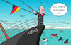 Cartoon: My Heart Will Go On (small) by Erl tagged politik,ampel,umfragetief,bundeskanzler,olaf,scholz,erneut,kandidatur,titanic,afd,bsw,karikatur,erl