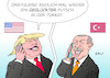 Cartoon: Trump Erdogan (small) by Erl tagged türkei,präsident,erdogan,referendum,evet,ja,sieg,knapp,präsidialsystem,abbau,demokratie,gewaltenteilung,grundrechte,putsch,von,oben,gratulation,donald,trump,usa,demokratieverständnis,karikatur,erl