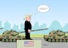 Cartoon: Trump Militärparade (small) by Erl tagged politik,usa,nationalfeiertag,präsident,donald,trump,militärparade,stärke,größe,macho,rechtspopulismus,nationalismus,rassismus,panzer,rohr,washington,karikatur,erl