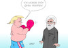 Cartoon: Trump schlägt Iran Treffen vor (small) by Erl tagged politik,usa,kündigung,rückzug,atomabkommen,iran,sanktionen,gefahr,wirtschaft,drohungen,vorschlag,treffen,gesprächsangebot,präsident,donald,trump,boxen,boxer,treffer,hassan,rohani,karikatur,erl
