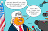 Cartoon: Trumps Botschaft (small) by Erl tagged politik,usa,trump,angriff,iran,tötung,chamenei,bombardierung,aufforderung,volk,zuhause,bleiben,gefahr,straße,sturz,regime,karikatur,erl