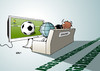 Cartoon: WM Irak (small) by Erl tagged fußball,wm,weltmeisterschaft,fifa,brasilien,2014,ball,ablenkung,welt,europa,couch,irak,chaos,isis,islamisten,gottesstaat,marsch,bagdad