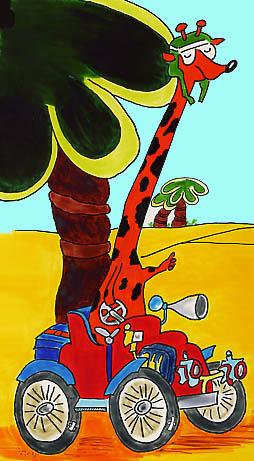 Cartoon: Giraffe on tour (medium) by EASTERBY tagged animals