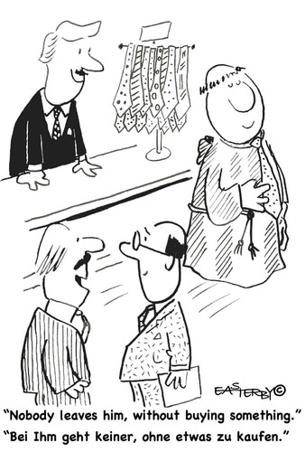 Cartoon: SUPER SALESMAN (medium) by EASTERBY tagged sales,salesmen,retail,shops
