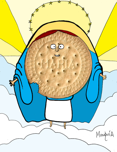 Cartoon: Galleta Maria (medium) by Munguia tagged cookie,galleta,maria,heaven,munguia,costa,rica