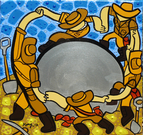 Cartoon: Indiana Joness Dance (medium) by Munguia tagged the,dance,henri,matisse,la,danza,esferas,precolombinas,costa,rica,procolombian,spheres,balls,stone