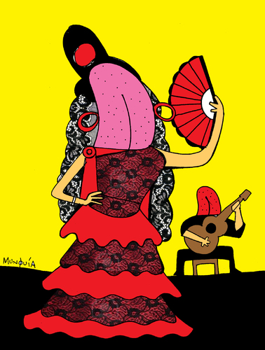 Cartoon: Lengua Espanola (medium) by Munguia tagged spanish,tongue,lengua