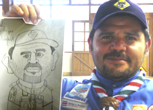 Cartoon: Live Caricatures - Scouts (medium) by Munguia tagged guau,munguia,humoristico,retratos,iztaru,rica,costa,escultismo,scouting,leader,cub,scout,cartoon,portrait