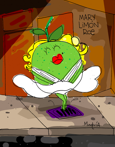 Cartoon: Mary Lemon Roe (medium) by Munguia tagged marilyn,marylin,monroe,blonde,lemon,lima,limon,mary,roe,munguia,calcamunguias,costa,rica,humor