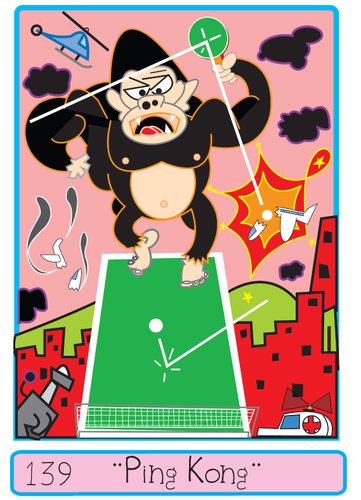 Cartoon: ping Kong (medium) by Munguia tagged king,kong,ping,pong,gorilla,munguia,calcamunguia,monster