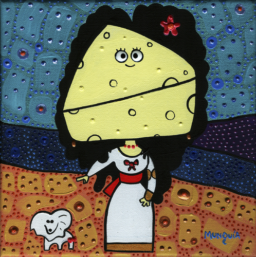 Cartoon: The Ducheese (medium) by Munguia tagged duquesa,quesa,queso,cheese,duchess,of,alba,francisco,de,goya,famous,paintings,parodies,iconic,spoof,fine,art,classic,spain,paint,parodias,pinturas,famosas