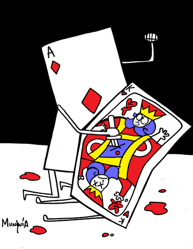 Cartoon: The Killer Ace (medium) by Munguia tagged 21,cards,as,ace