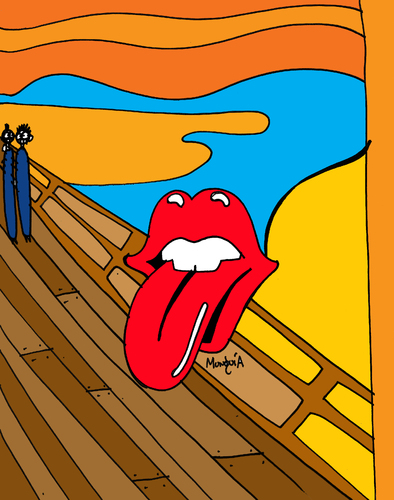 Cartoon: The Rolling Scream (medium) by Munguia tagged scream,munch,munguia,rolling,stones,toungue,andy,warhol,logo