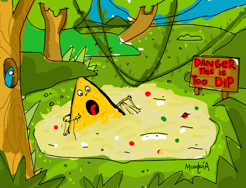 Cartoon: This is too dip! (medium) by Munguia tagged nacho,dip,quick,sand,arena,movediza