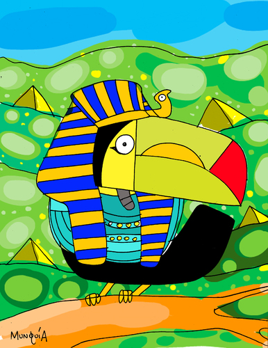 Cartoon: Tucan-Kamon (medium) by Munguia tagged tutankamon,tucan,tucano,munguia,calcamunguias,humor,grafico,caricaturas,costa,rica