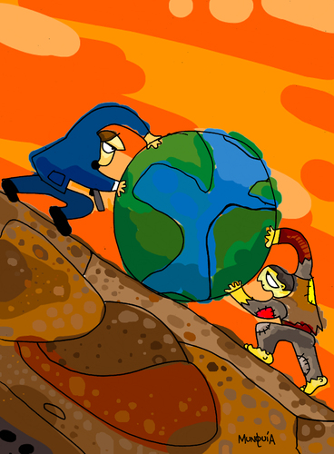 Cartoon: Works (medium) by Munguia tagged poor,and,rich,world,jobs,works,sisifo,sisyphus