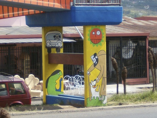 Cartoon: puente piano (medium) by Munguia tagged mural,paint,art,costa,rica,bridge,piano,public,urban