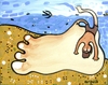 Cartoon: BIG FOOT (small) by Munguia tagged surreal,big,food,beach,summer,shore,sand,vacation