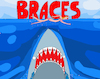 Cartoon: Braces (small) by Munguia tagged jaws,spilberg,tiburon,frenillos,parody,movie,cartel