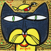 Cartoon: Catman and Robin (small) by Munguia tagged bird,and,cat,parody,version,spoof,paul,klee,famous,painting,batman,robin