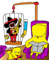 Cartoon: charro in captivity (small) by Munguia tagged charro mexican caged cage jail captivity cautiverio canary canario singer sing music