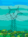 Cartoon: Electric Tower (small) by Munguia tagged tower,electric,natural,destruction