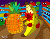 Cartoon: Fruit Punch (small) by Munguia tagged fruit,punch,box,fight,boxers,fighters,banana,pineapple,pina,banano,knock,out,fruits,tropical