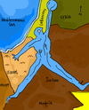 Cartoon: Jordan River (small) by Munguia tagged air,jordan,michael,jumpman,river,map,parody,basketball,logo,calcamunguia