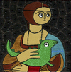 Cartoon: Lady and the dragon (small) by Munguia tagged lady,and,the,ermine,leonardo,da,vinci