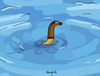 Cartoon: Loch Ness Sock (small) by Munguia tagged ian,wetherell,loch,ness,monster,parody,picture,famous,dinosaur,long,neck