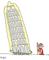Cartoon: Safe Pisa (small) by Munguia tagged pope,condom,sex,safe,pisa,tower,italy,italia,ratzinger