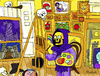 Cartoon: Skeletor Painter (small) by Munguia tagged the,skeleton,painter,james,ensor,masters,of,universe,he,man,horror,paintings,parodies,famous