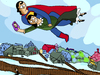 Cartoon: Super Selfie (small) by Munguia tagged over the town marc chagall parody painting flying superman louis lane selfie cellphone
