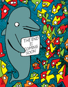 Cartoon: The Message (small) by Munguia tagged dolphin end is near coming soon apocallipsis ocean