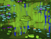Cartoon: The Swamp Thing (small) by Munguia tagged claude,monet,nenufares,lilies,parody,munguia,monster