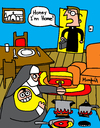 Cartoon: UnFamiliar (small) by Munguia tagged priest nun monja sacerdote padre church femenist role woman religious