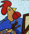 Cartoon: Van Cock (small) by Munguia tagged self,portrait,with,brushes,van,gogh,rooster,chicken,cock,parody,famous,painting