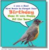 Cartoon: Bird Brain (small) by mdouble tagged humor,cartoon,illustration,fun,funny,birthday,late,forgotten,bird,robin,social,network,